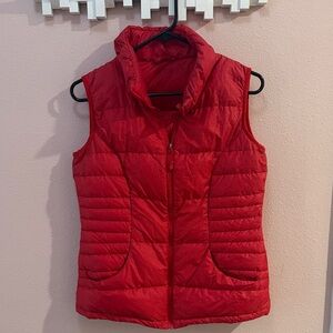 Women's Red Puffer Vest